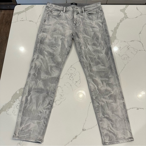 7 For All Mankind Denim - 7 For All Mankind Womens The Ankle Skinny Jeans Mid-Rise Size 31 Gray White